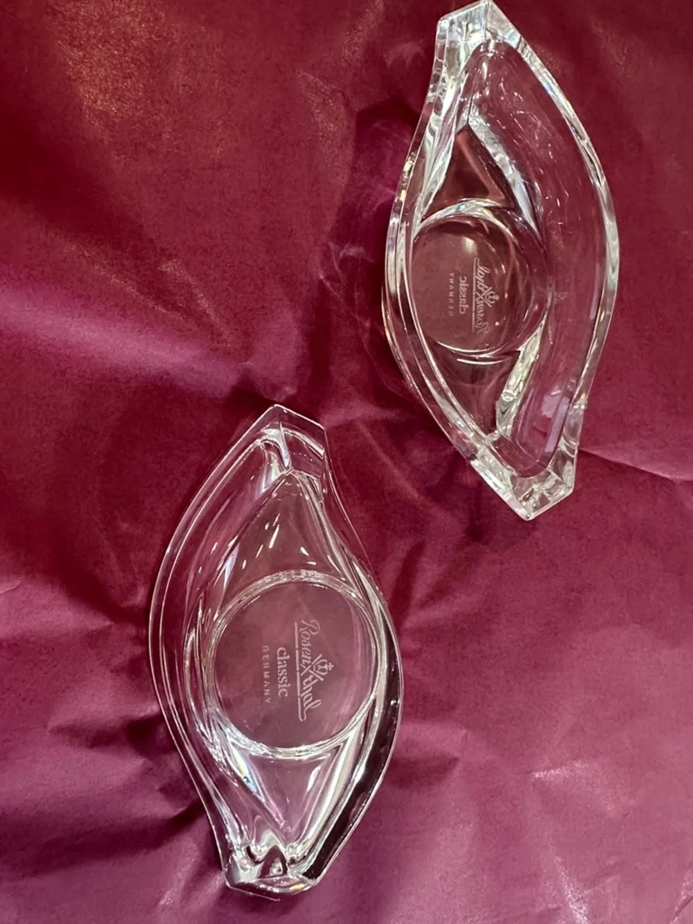 Rosenthal Horizon Lead Crystal Candle Holders Set of 2 Votive Catchall Trinket
